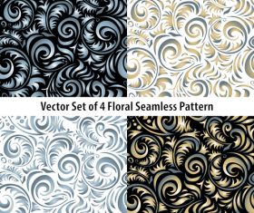 Set of floral seamless backgrounds vector