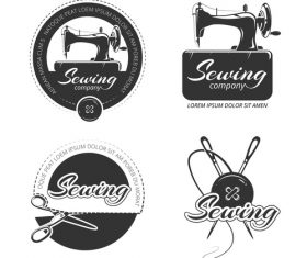 Sewing machine company emblem vector