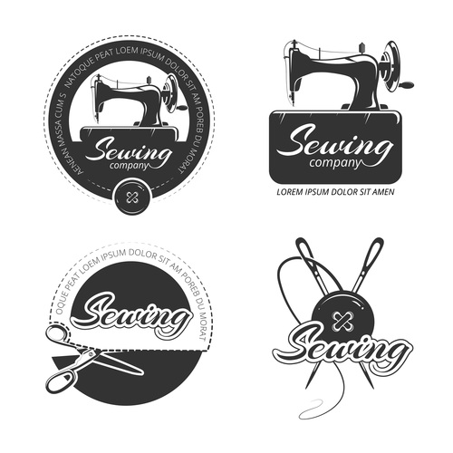 Sewing machine company emblem vector