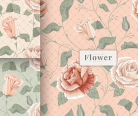 Shabby chic beautiful flowers pattern vector