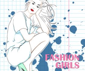 Sketch hand drawn fashion women vector