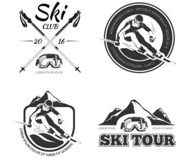 Ski logo vector