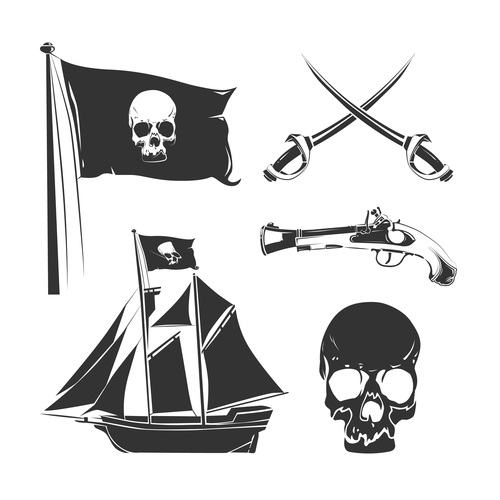 Skull emblem vector