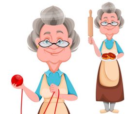 Smiling grandmother cartoon vector