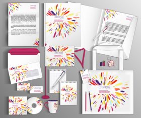 Splash color corporate identity collection vector