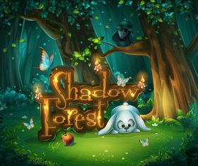 Start window Shadowy forest GUI vector