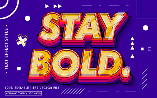 Stay bold text style vector