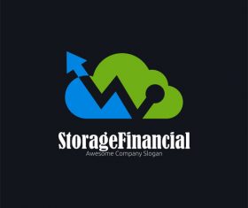 Storage financial concept logo design vector
