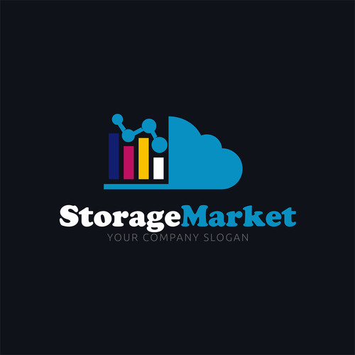 Storage market concept logo design vector