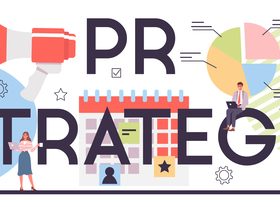 Strategy font cartoon banner vector