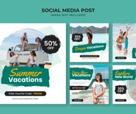 Summer vacations flyer vector