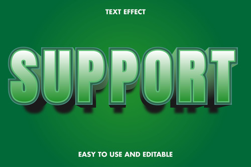 Support 3d text style effect vector
