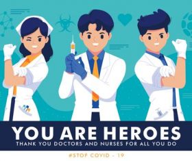 Thanking medical staff vector