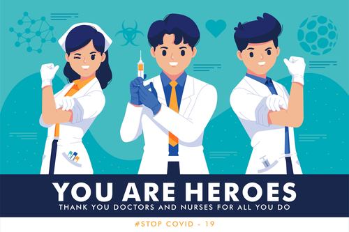 Thanking medical staff vector