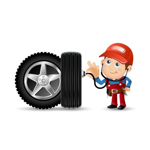 Tire diagnosis illustration vector free download