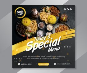 Today's special menu flyer vector