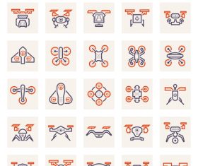 Toy aircraft icons vector