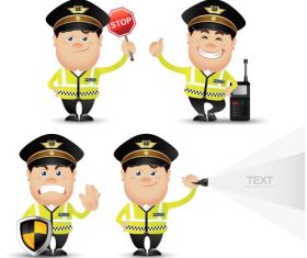 Traffic policeman cartoon vector