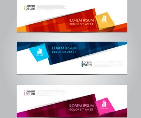 Trapezoidal color banner vector