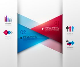 Triangle color information template design vector