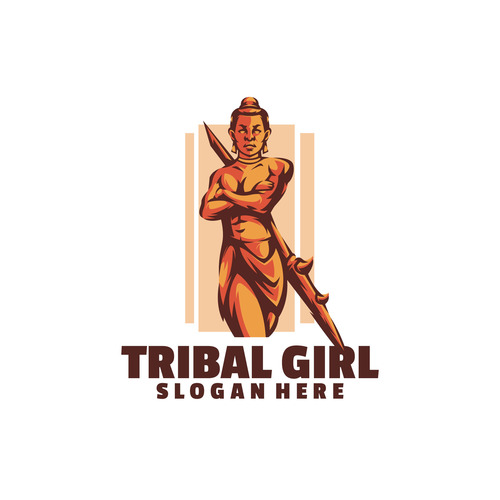 Tribal girl logo vector