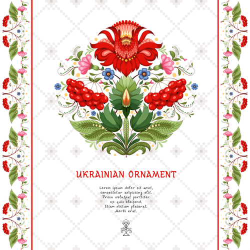Ukrainian custom ornament pattern vector