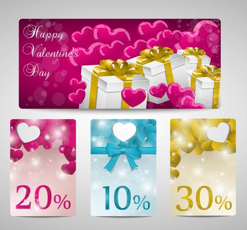 Valentines day gift promotion banner vector