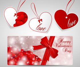 Valentines day heart shaped label design vector