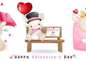 Valentines day theme greeting card vector