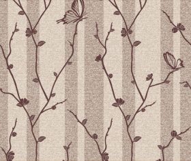 Vector background with butterflies on flowering branches