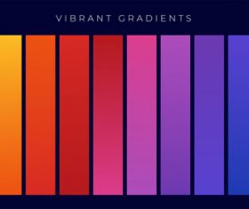 Vibrant colorful set of gradients vector