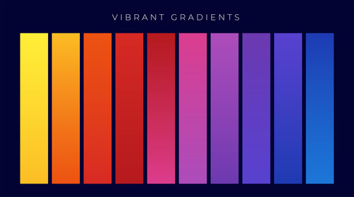 Vibrant colorful set of gradients vector