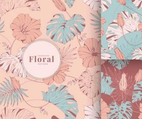 Vintage tropical floral pattern vector