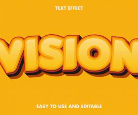 Vision 3d text style effect vector