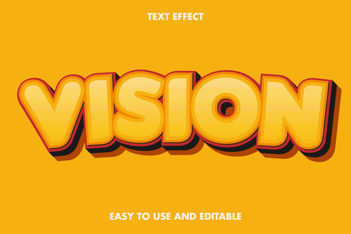 Vision 3d text style effect vector