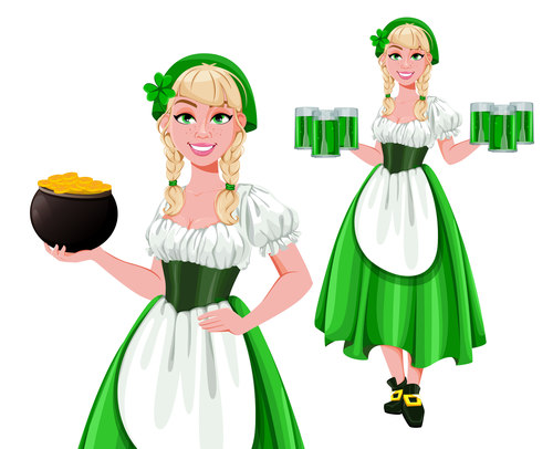 Waitress cartoon vector