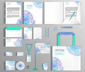 White background corporate color identity collection vector