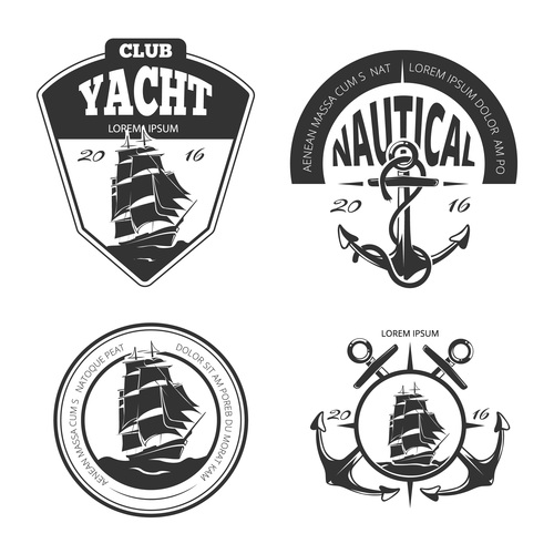 Yacht club emblem vector