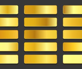 Yellow gold gradients metallic gradients set vector
