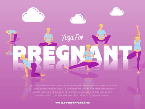 Yoga for pregnant vector