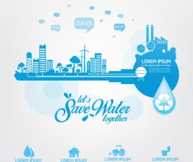 let’s save water infographic vector