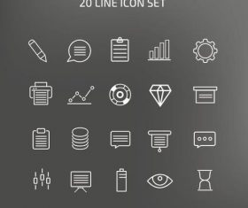 20 Line icons vector