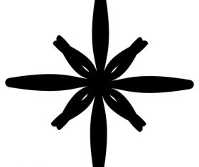 Abstract flower black watercolor painting vector