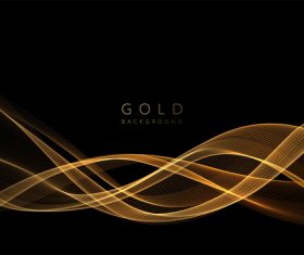 Abstract shiny golden wavy background vector