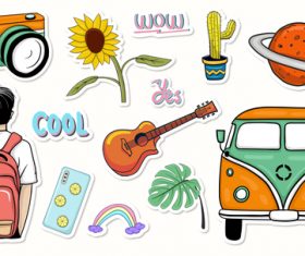 Aesthetic sticker vector