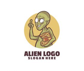 Alien logo template vector