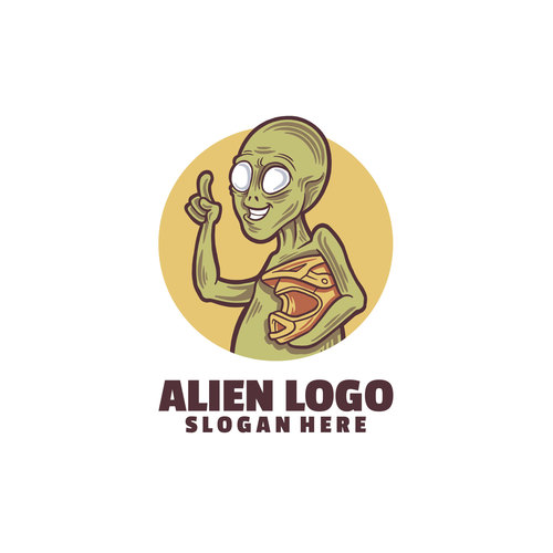 Alien logo template vector