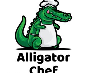 Alligator chef mascot logo vector