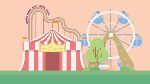 Amusement park illustration background vector