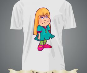 Angry girl t-shirts prints design vector